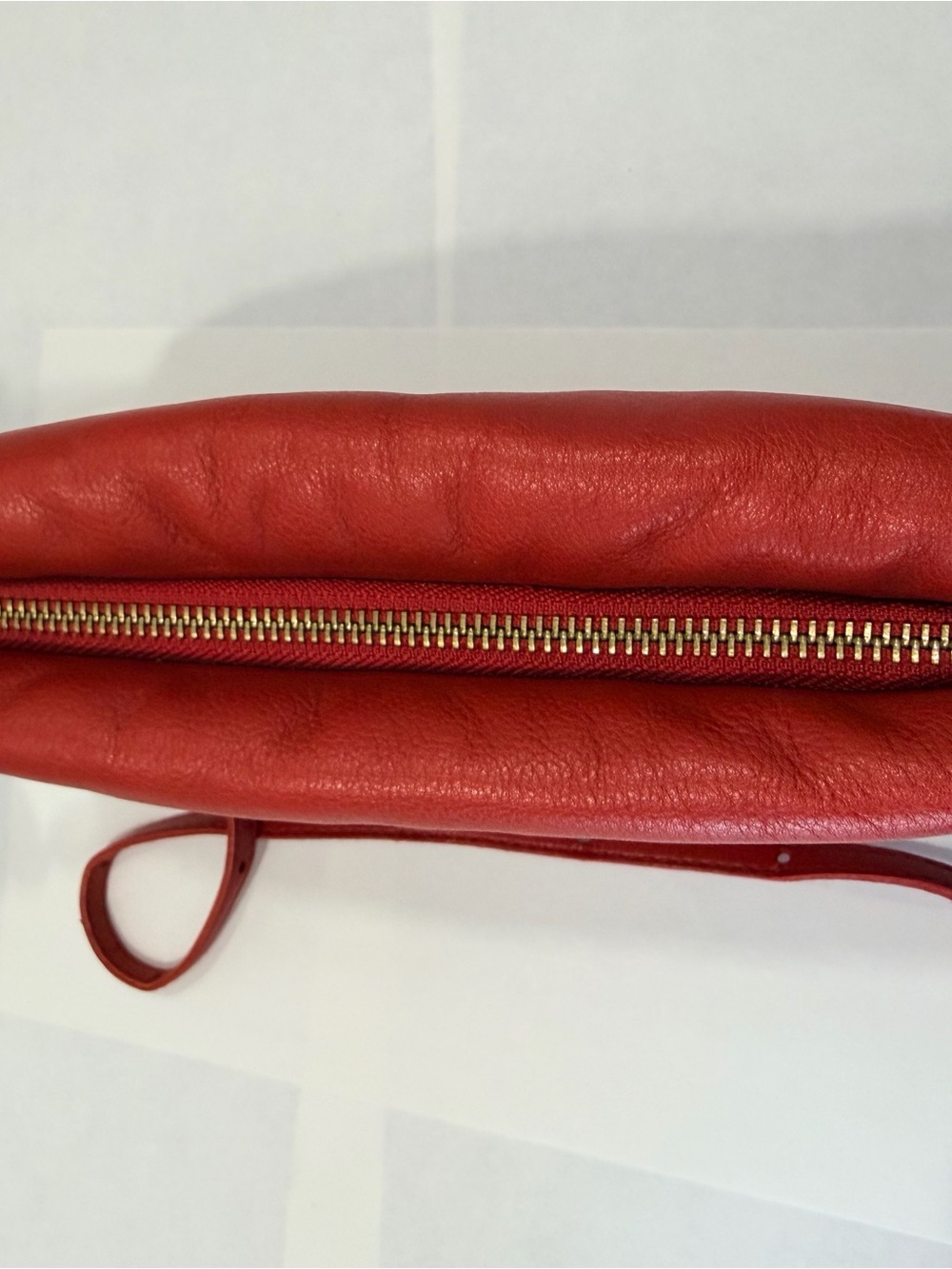 Madewell Red Leather Quilted Crossbody Bag - Picture 3 of 11